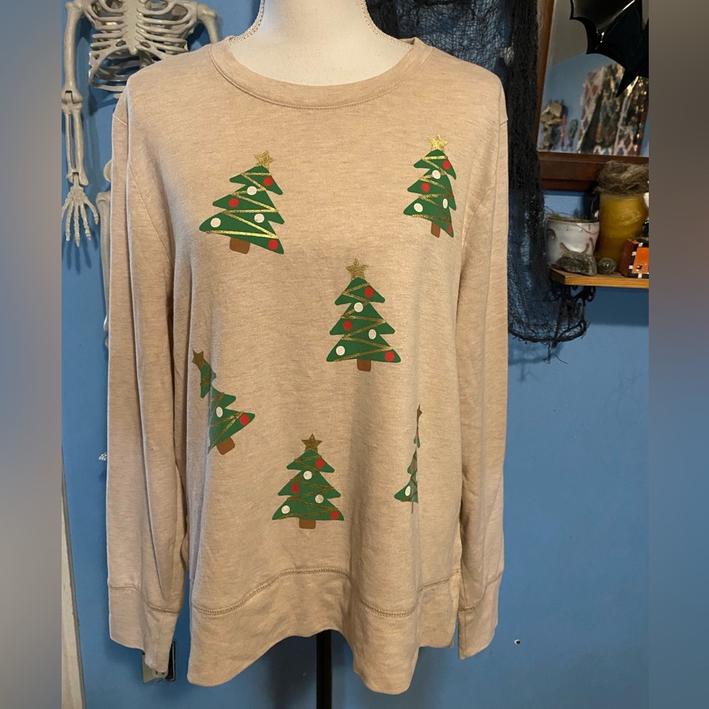 Holiday Time, Comfy, Christmas Tree, Sweatshirt